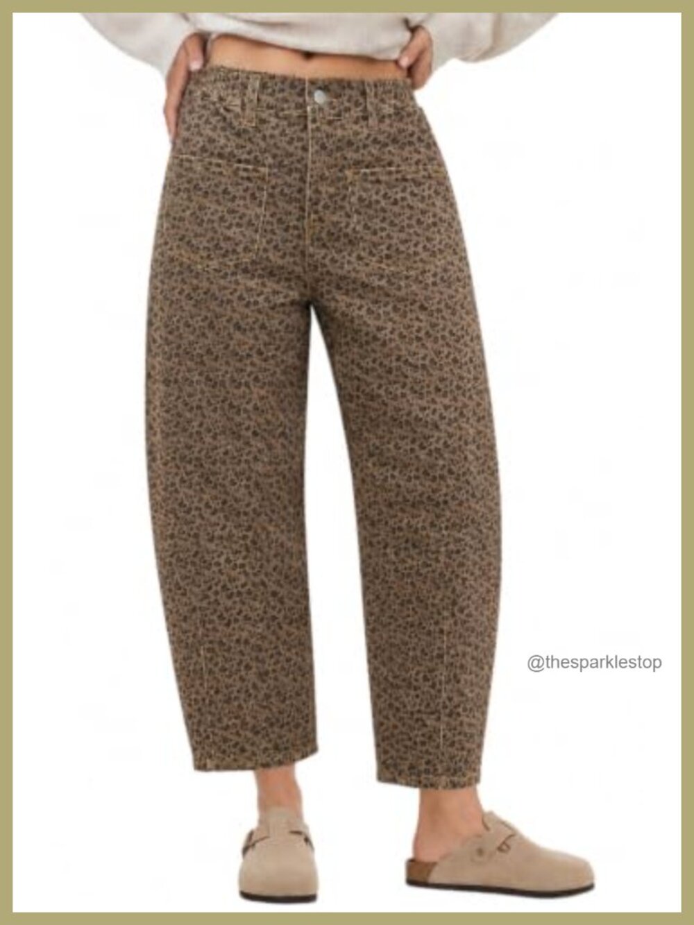 Barrel Wide Leg Cropped Cargo Jeans Mid Rise Boyfriend Loose Fit